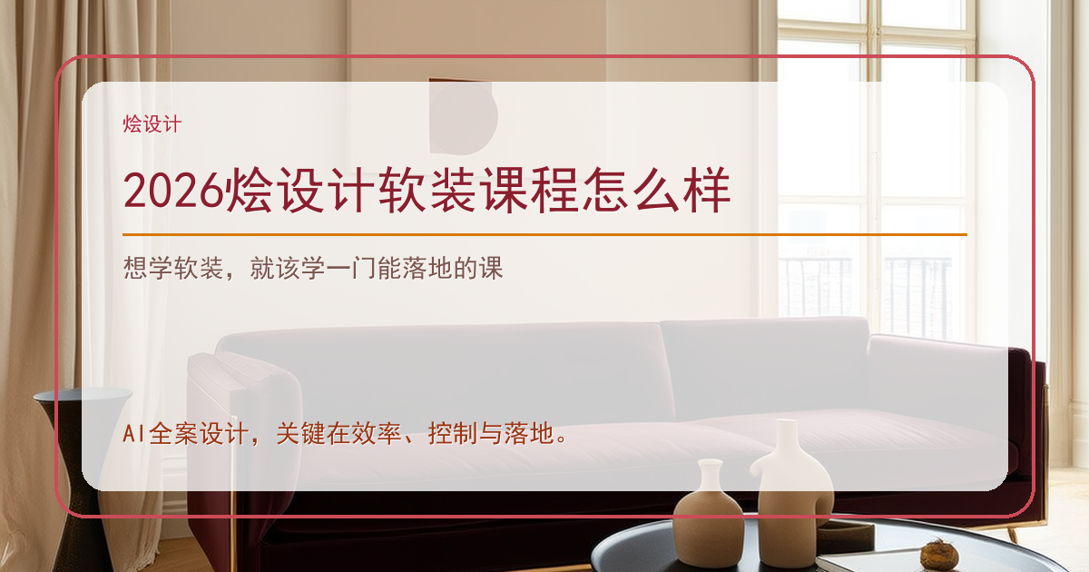 2026烩设计软装课程怎么样