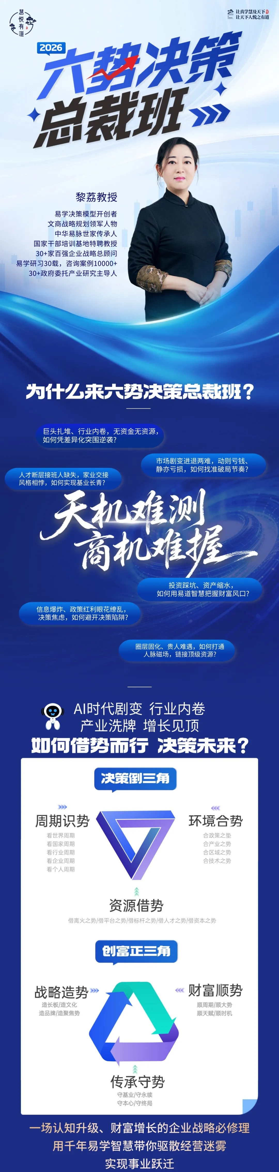 黎莉课程黎荔教授2026六势决策总裁班北京3天课程介绍