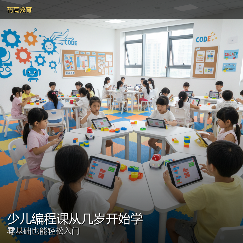 码高少儿编程课几岁开始学合适,零基础能直接报名吗