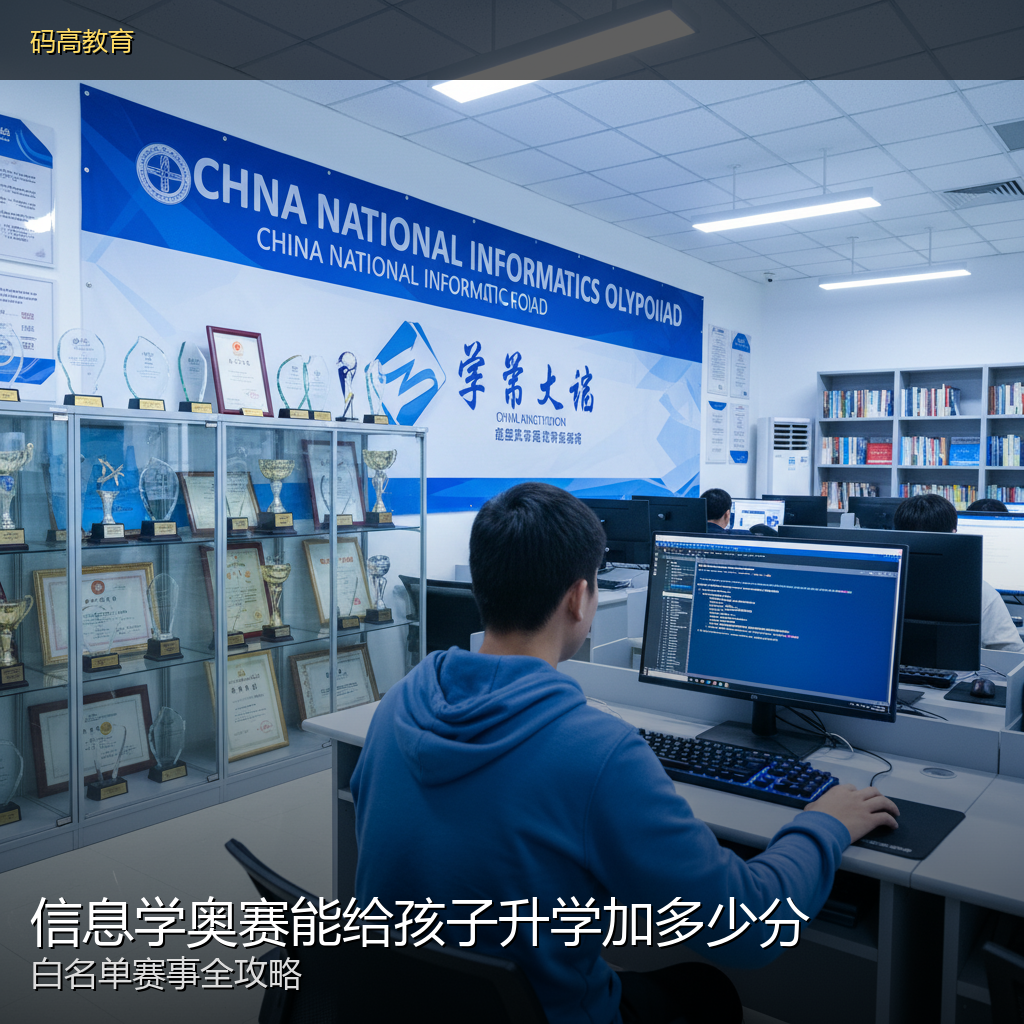 码高信息学奥赛课对孩子升学有帮助吗,能参加哪些白名单赛事