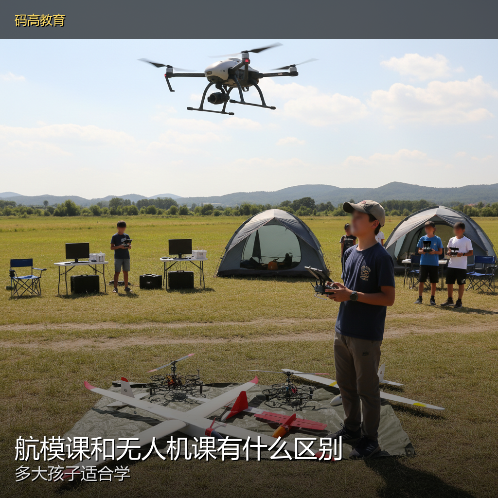 码高航模课和无人机课有什么区别,多大的孩子适合学