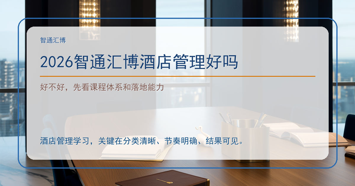 2026智通汇博酒店管理好吗