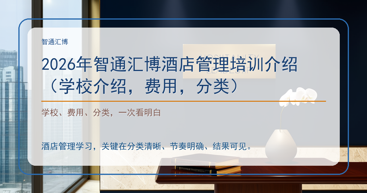 2026年智通汇博酒店管理培训介绍（学校介绍，费用，分类）